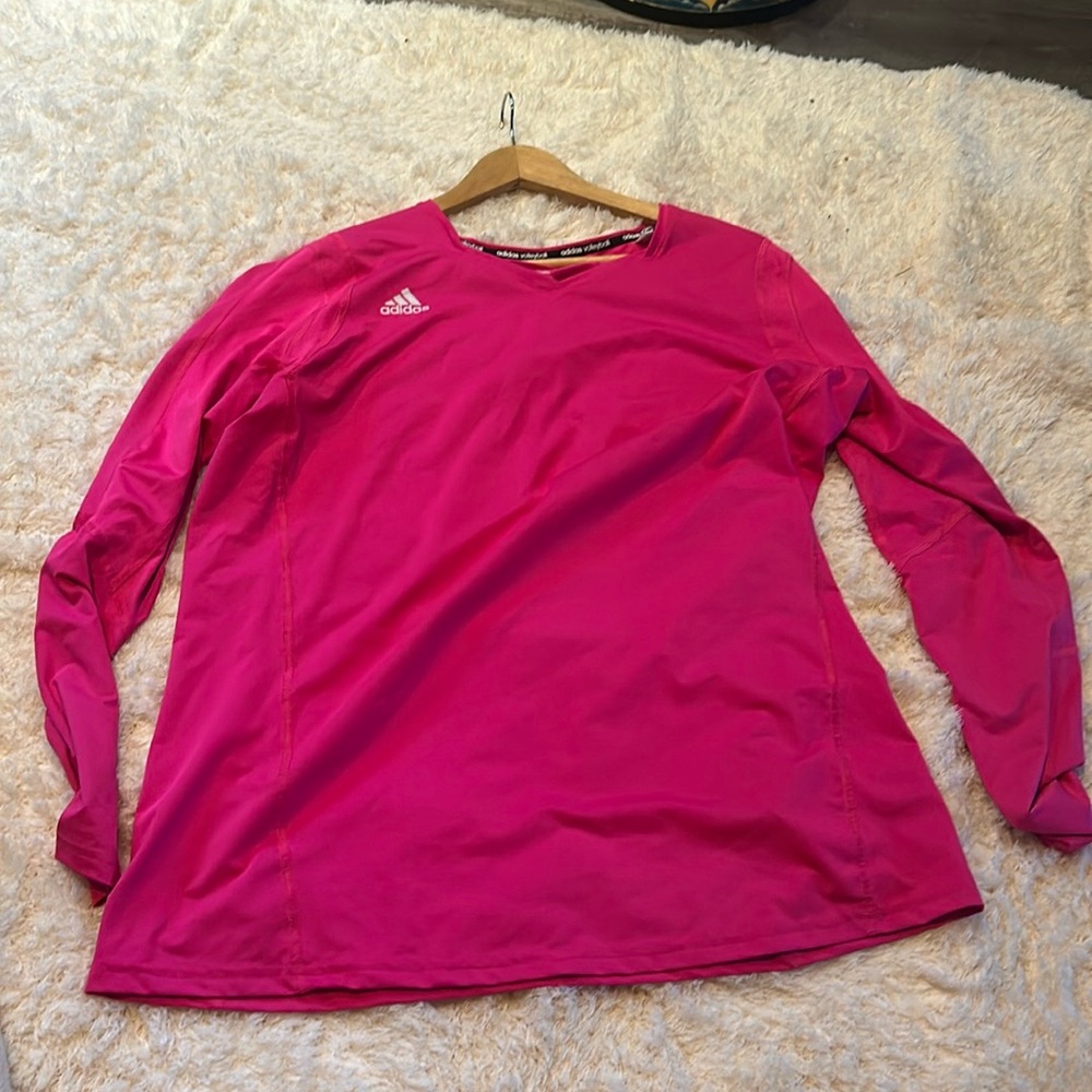 Men’s hot pink 2XL tech shirt long sleeve